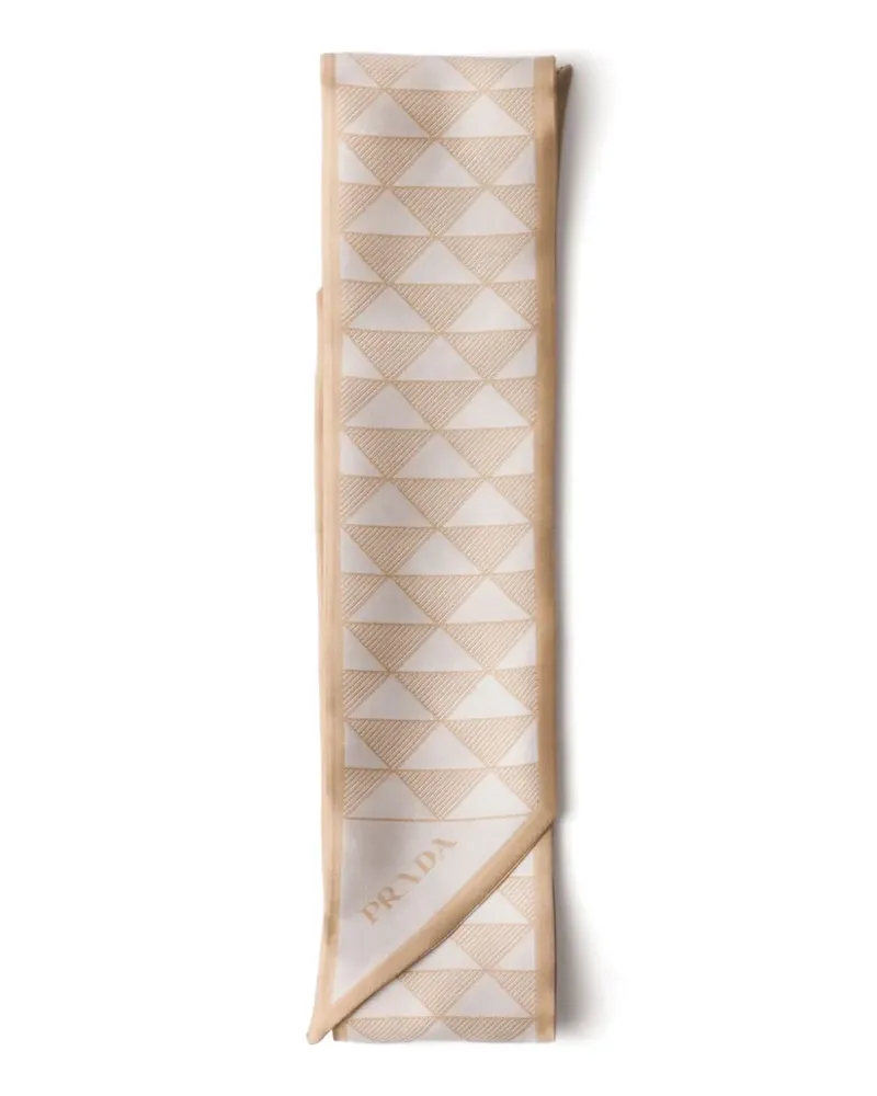 Prada Seidenschal mit Print - Nude Nude
