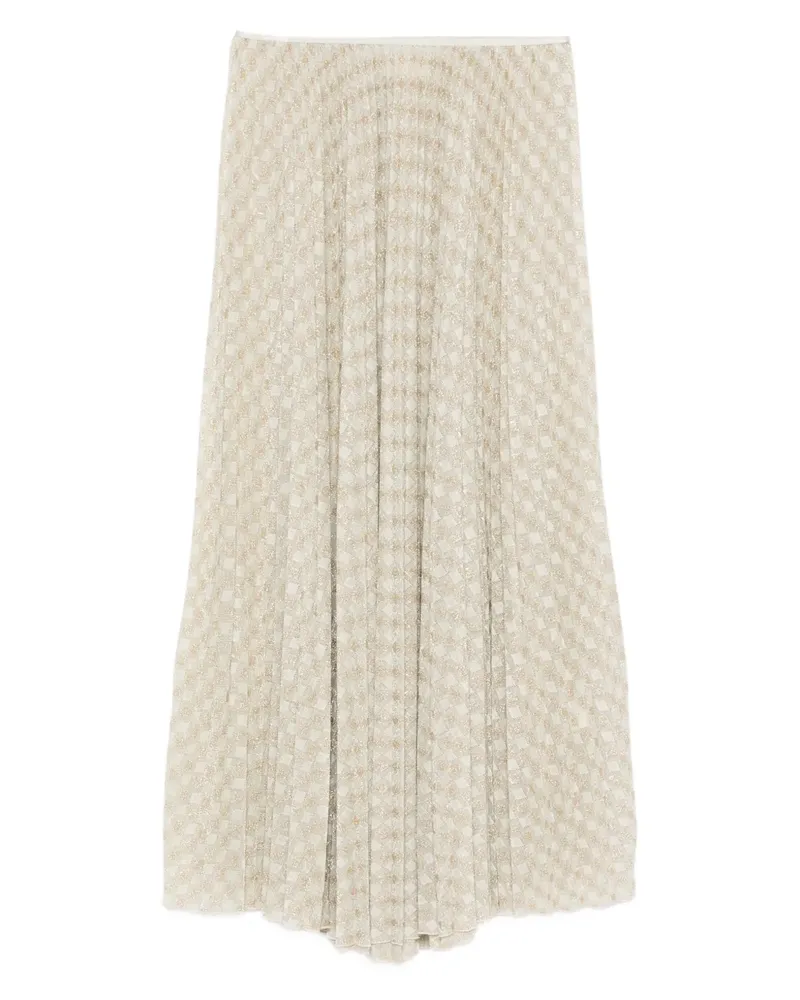 forte_forte Plissierter Midirock - Nude Nude