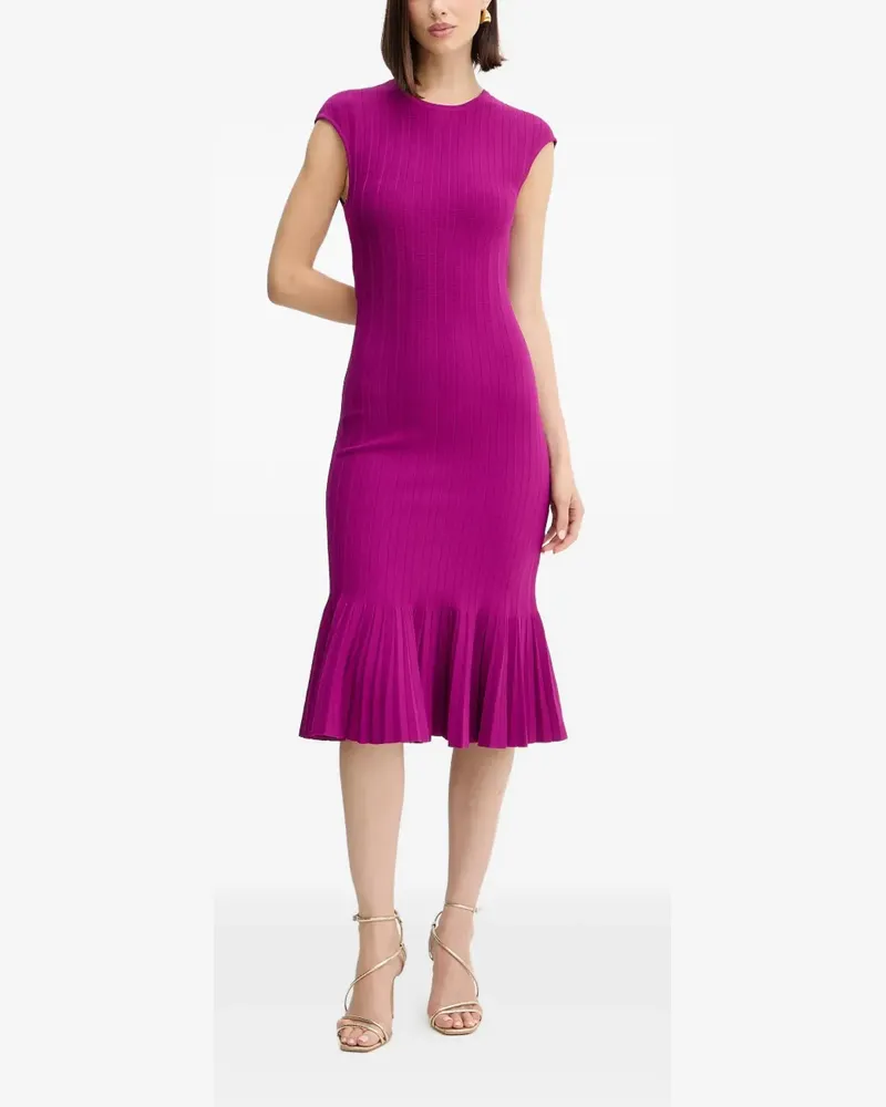 Hervé Léger Bridget ribbed pleated midi dress - Violett Violett