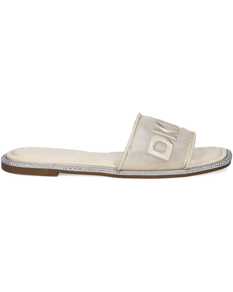 DKNY Pantoletten mit Logo - Nude Nude