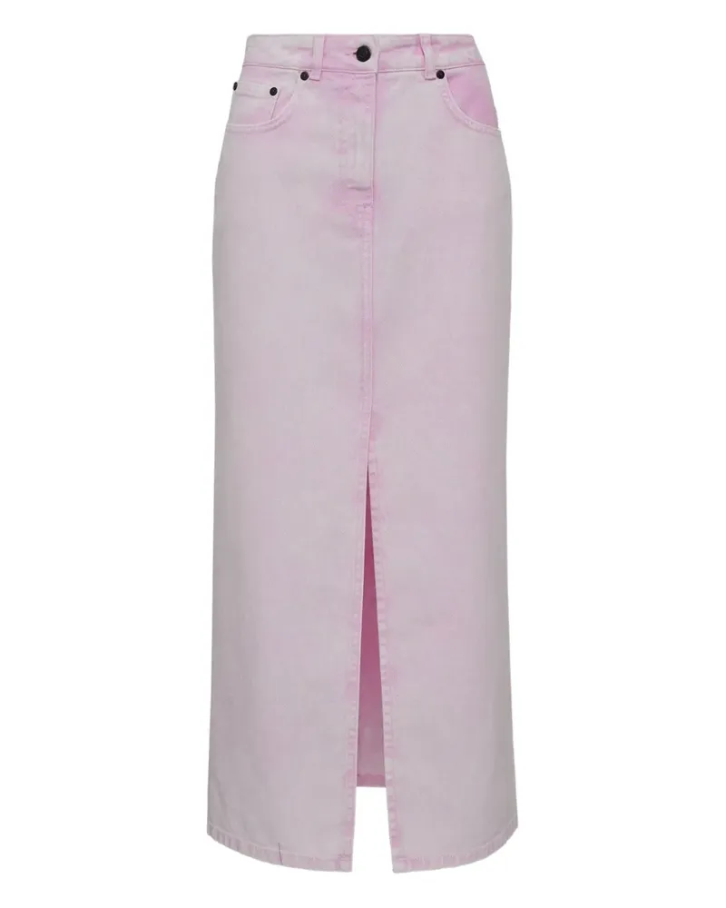 MSGM Jeans-Maxirock mit Schlitz - Rosa Rosa