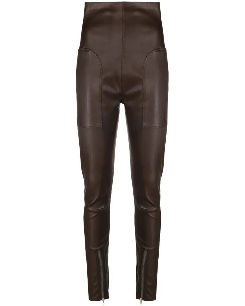 Rick Owens Skinny-Hose aus Leder - Braun Braun