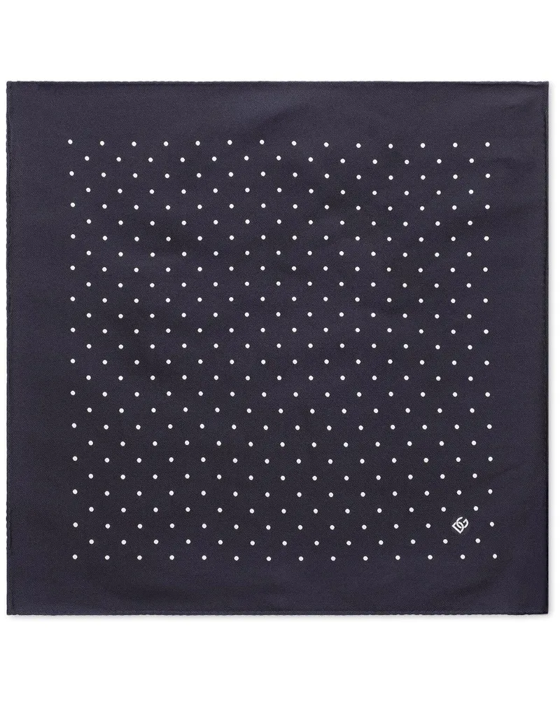 Dolce & Gabbana Seidenschal mit Polka Dots Blau