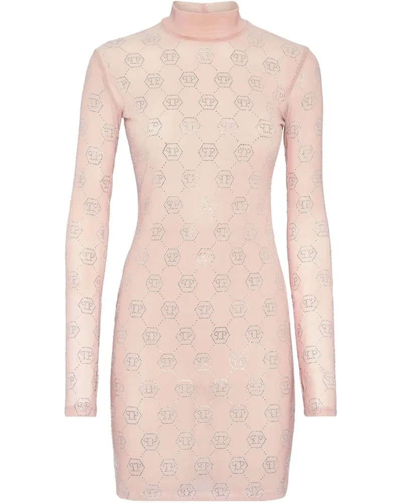Philipp Plein Jerseykleid mit Monogramm - Rosa Rosa