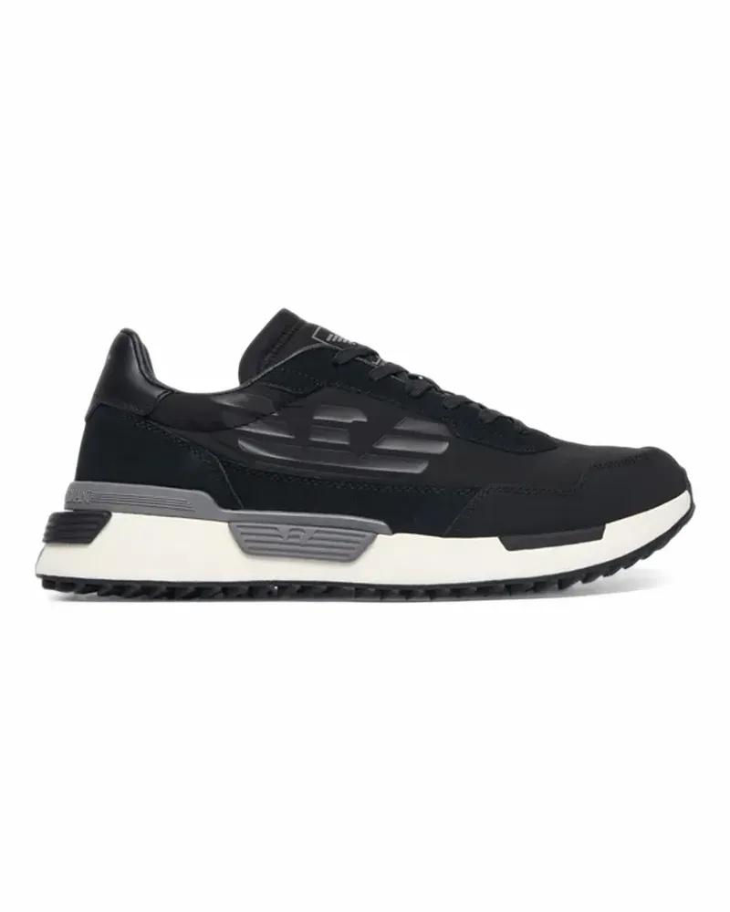 EA7 Sneakers mit Logo-Patch - Schwarz Schwarz
