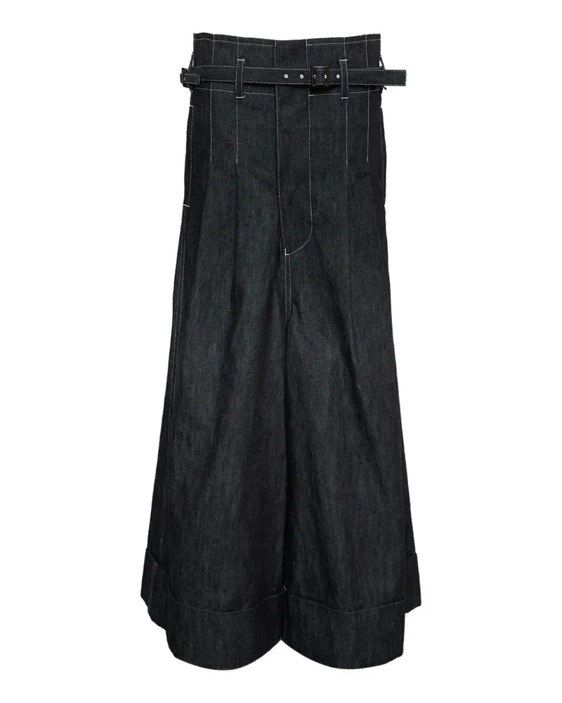 Junya Watanabe belted turn-up cuff jeans - Schwarz Schwarz