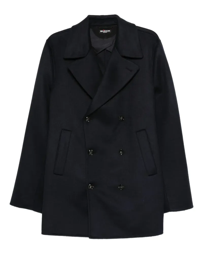 Kiton Doppelreihiger Mantel aus Kaschmir - Blau Blau