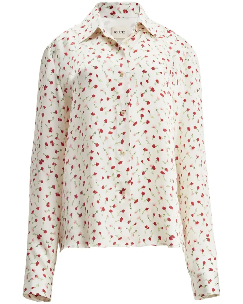 KHAITE Hemd mit Rosen-Print - Nude Nude