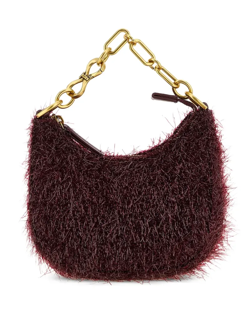 Twin-Set Mini Croissant Tote Bag mit Fransen - Rot Rot