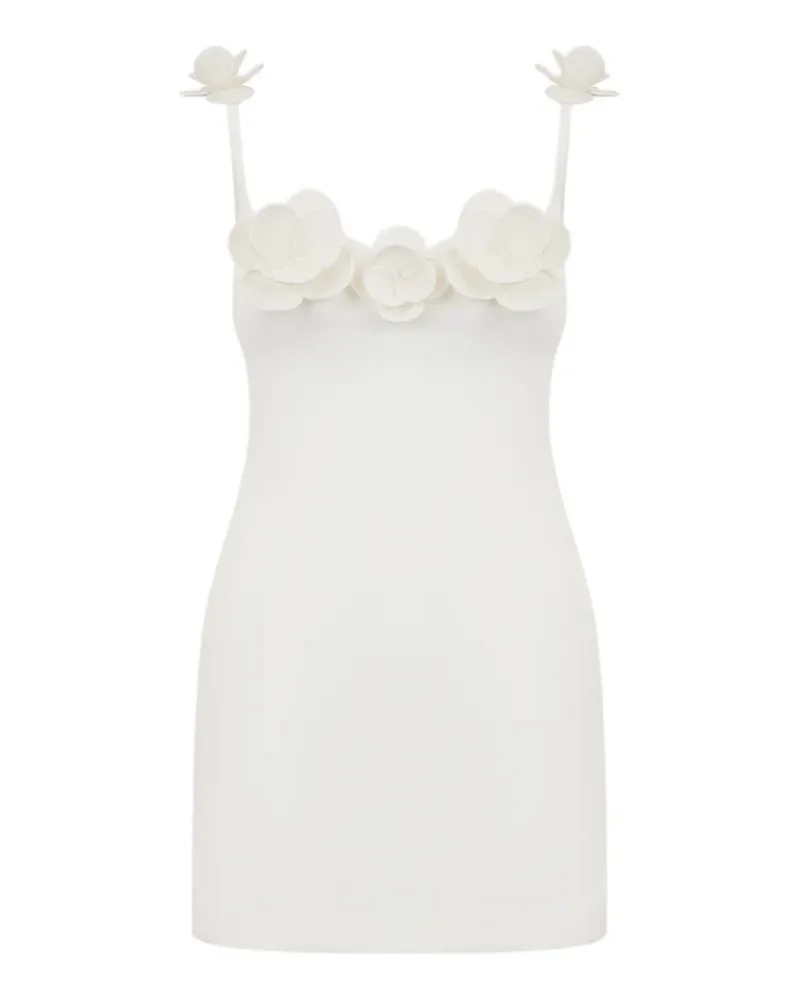 David Koma flower-embellishment mini dress - Weiß Weiß