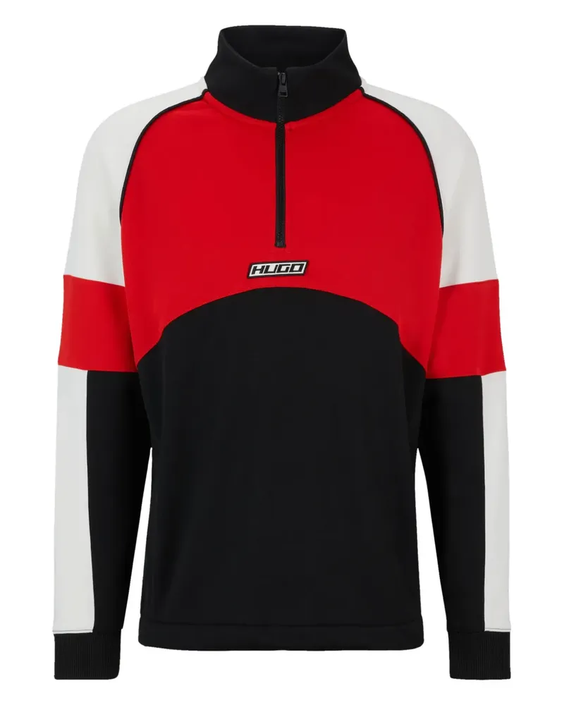 HUGO BOSS Sweatshirt mit Logo-Print - Rot Rot