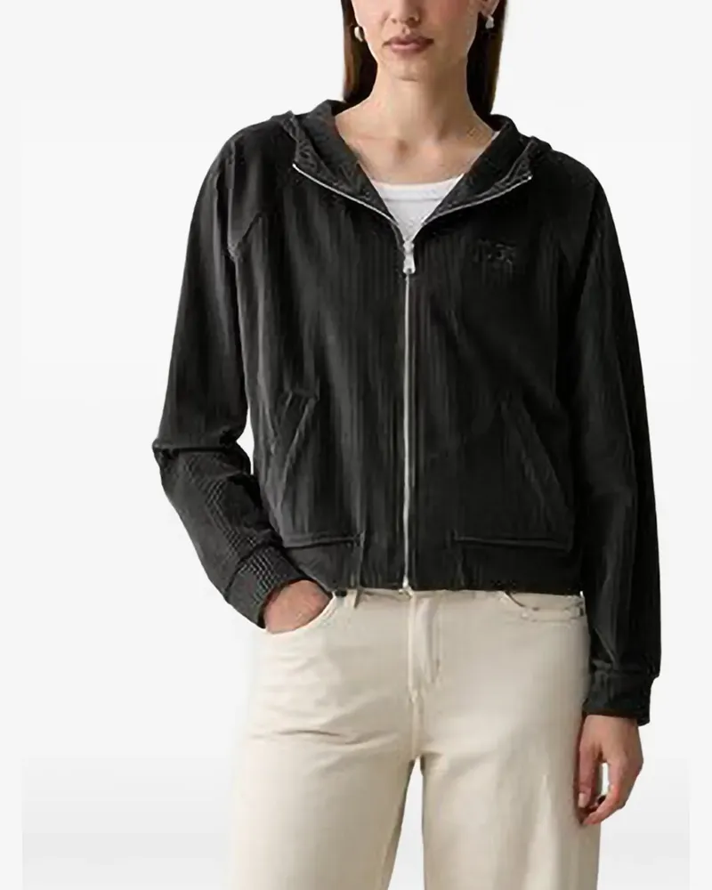 JOOP! ribbed-knit zip-up hoodie - Grau Grau