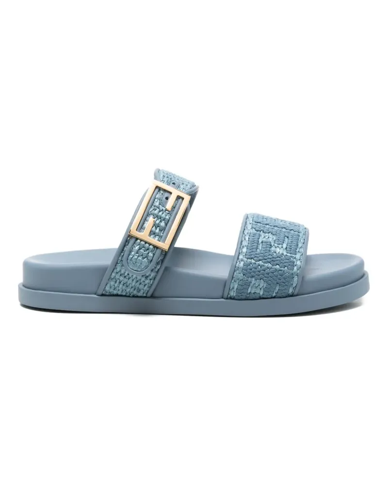 Fendi Feel Slide buckled flat sandals - Blau Blau