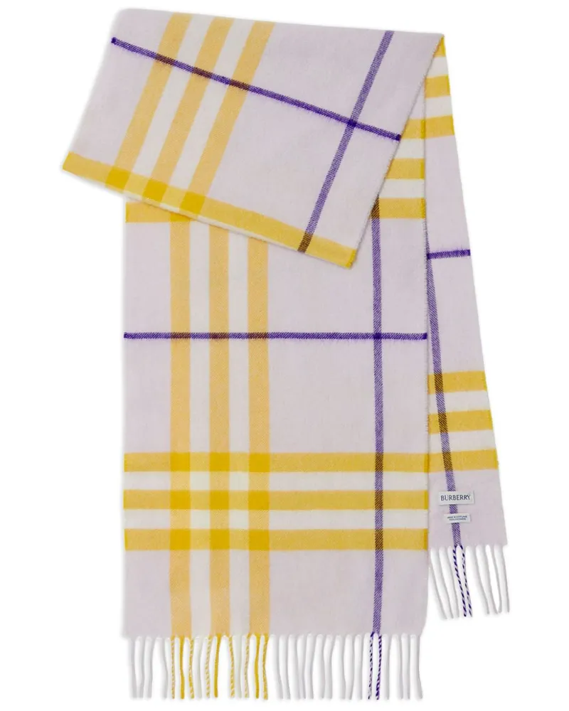 Burberry Karierter Kaschmirschal mit Fransen - Violett Violett