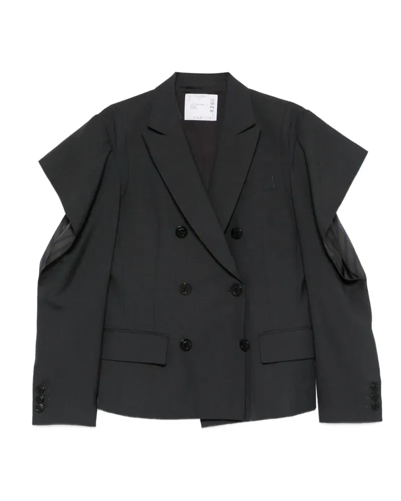 Sacai double-breasted blazer - Grau Grau