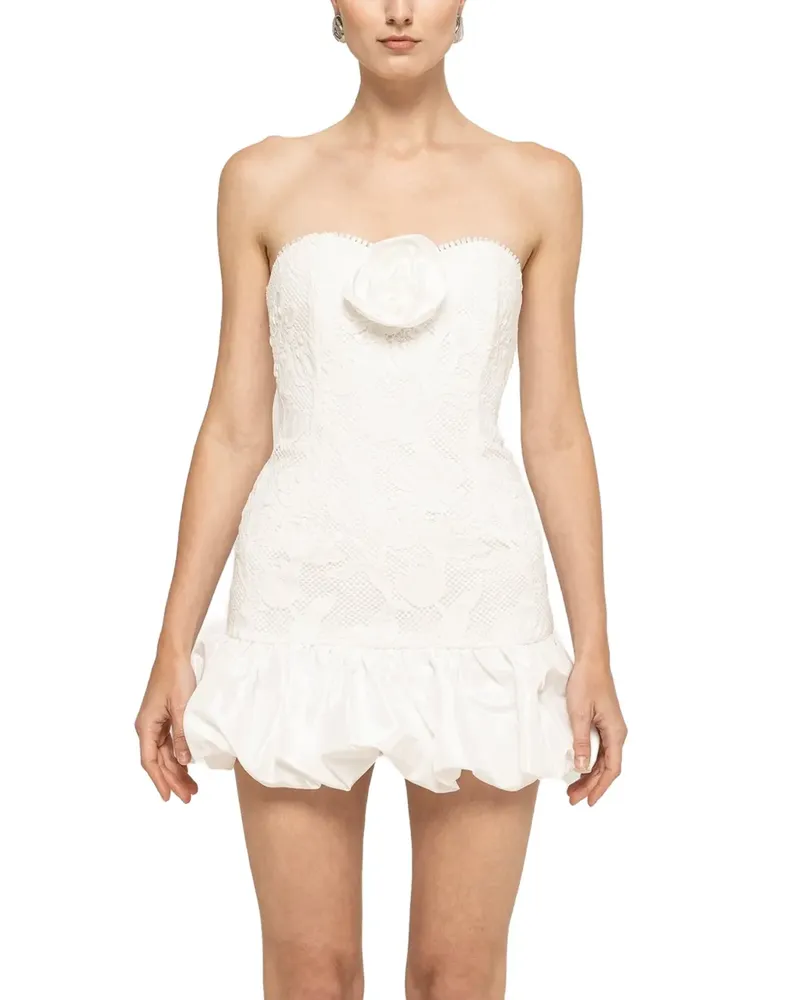 NISSA strapless mini lace dress - Weiß Weiß