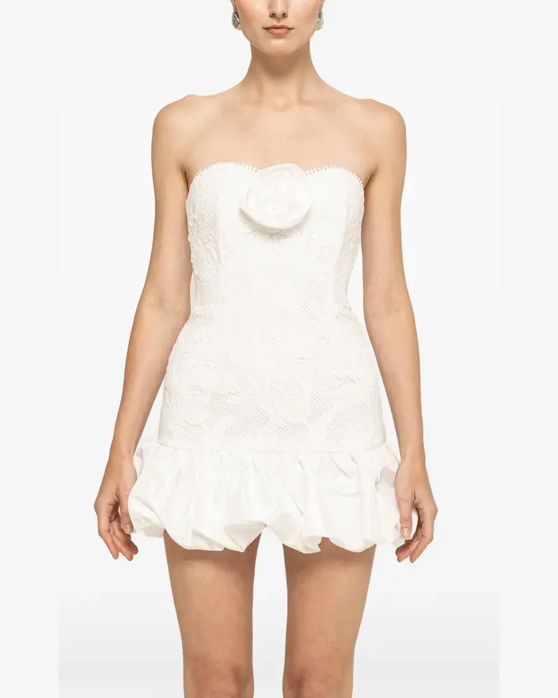 NISSA strapless mini lace dress - Weiß Weiß