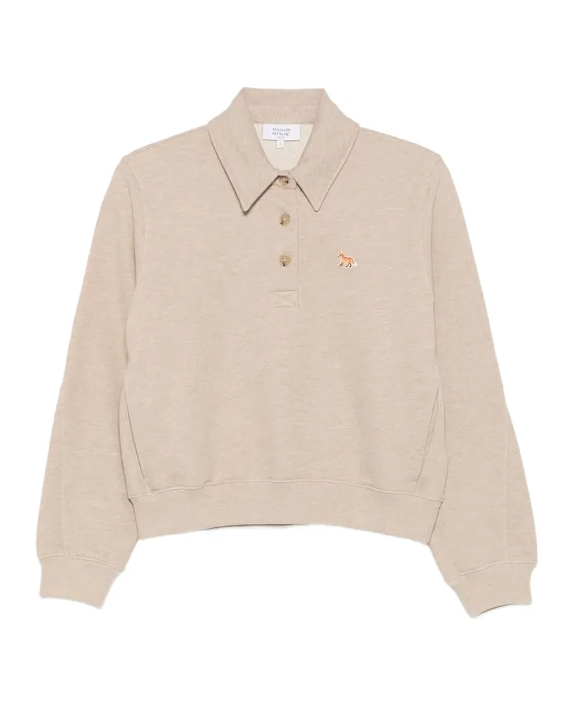 Kitsuné Poloshirt mit Fuchs-Patch - Nude Nude