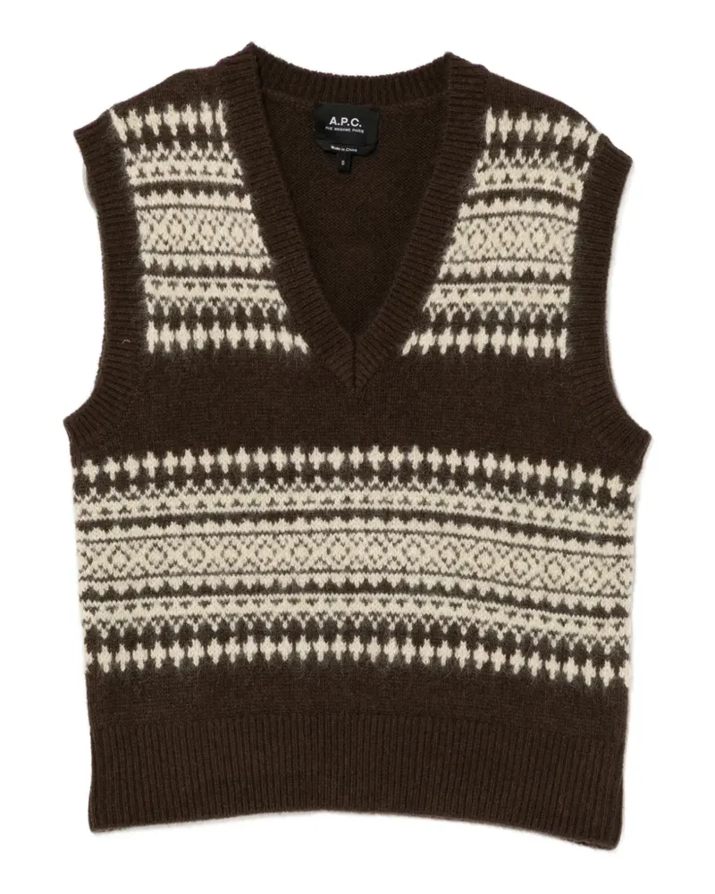 A.P.C. Jacquard-Weste - Braun Braun