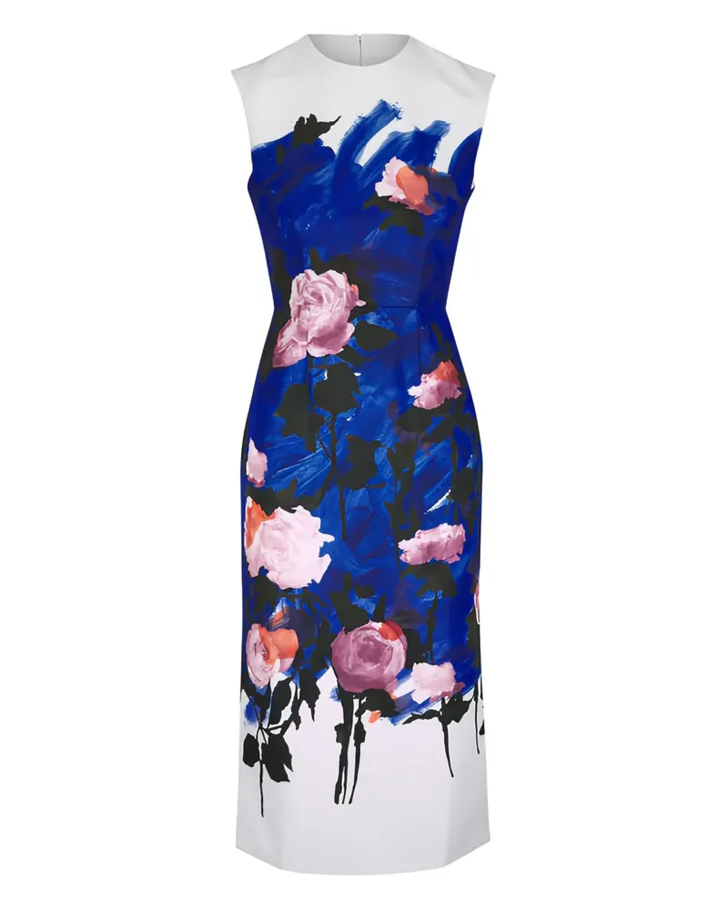 Erdem Maxikleid mit Blumen-Print - Blau Blau