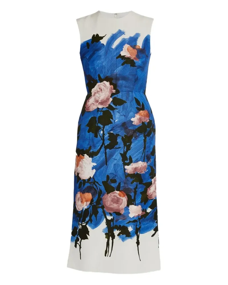 Erdem Maxikleid mit Blumen-Print - Blau Blau