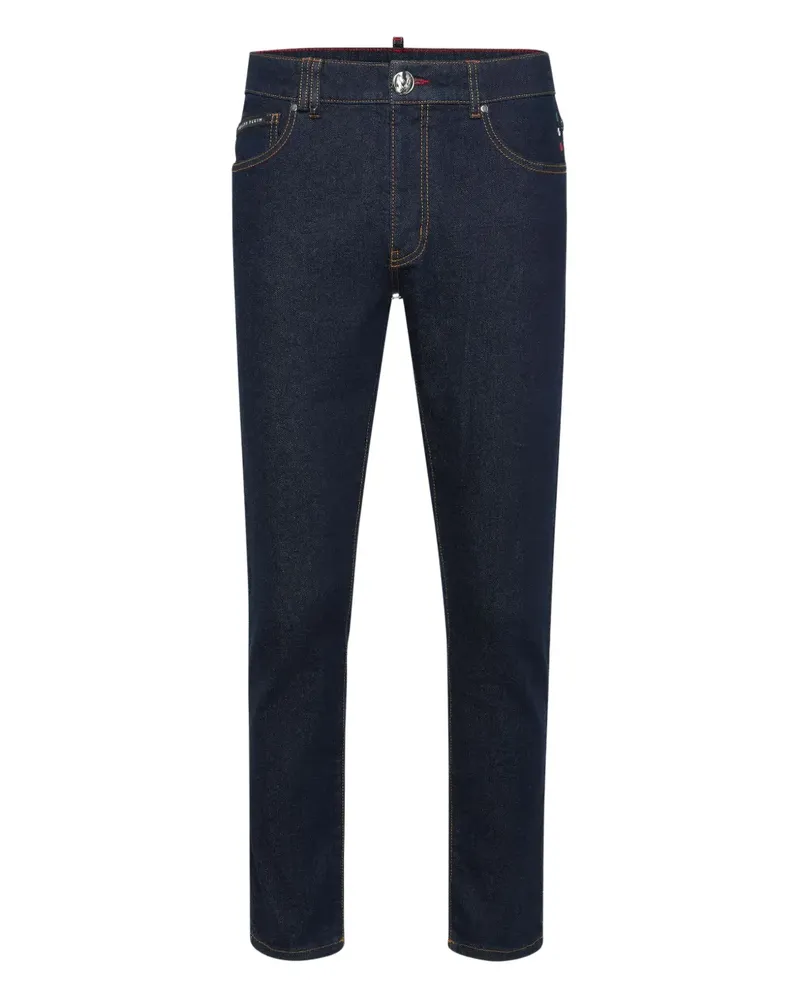Philipp Plein Jeans mit Logo-Schild - Blau Blau
