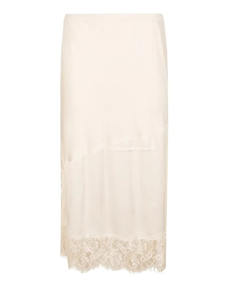 Gold Hawk Clothing lace-trim silk skirt - Nude Nude