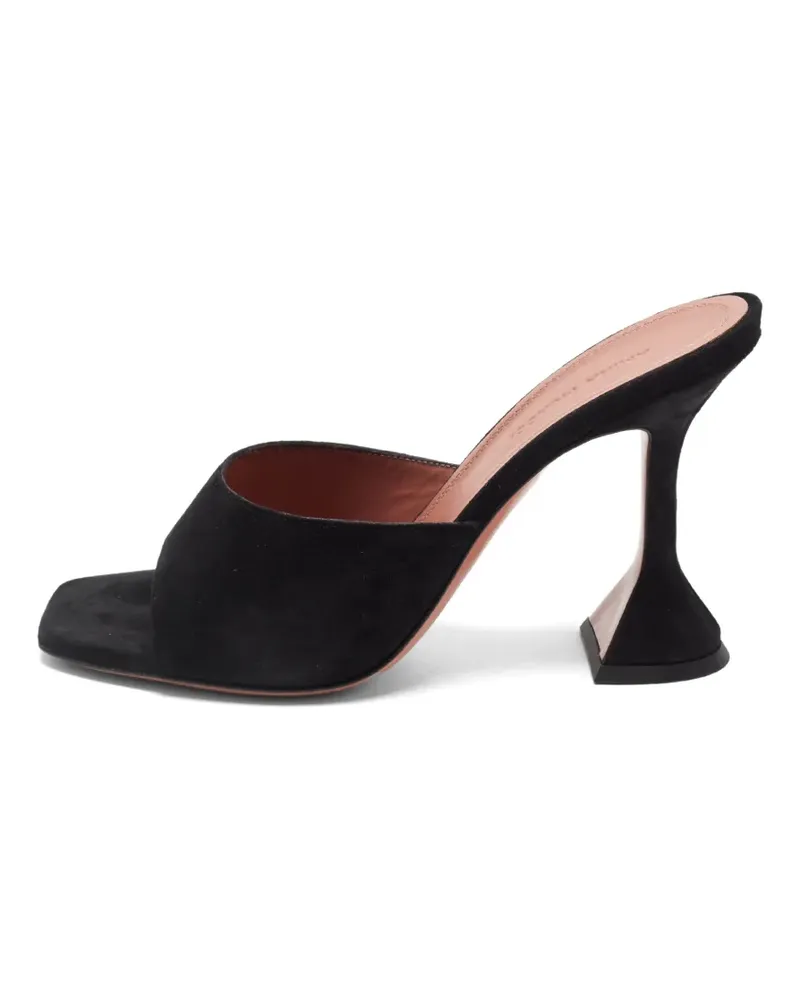 Amina Muaddi Lupita Sandalen aus Wildleder - Schwarz Schwarz