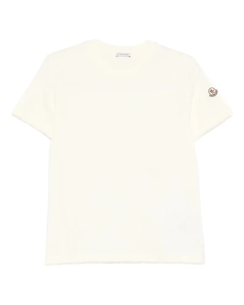 Moncler T-Shirt mit Borte - Nude Nude