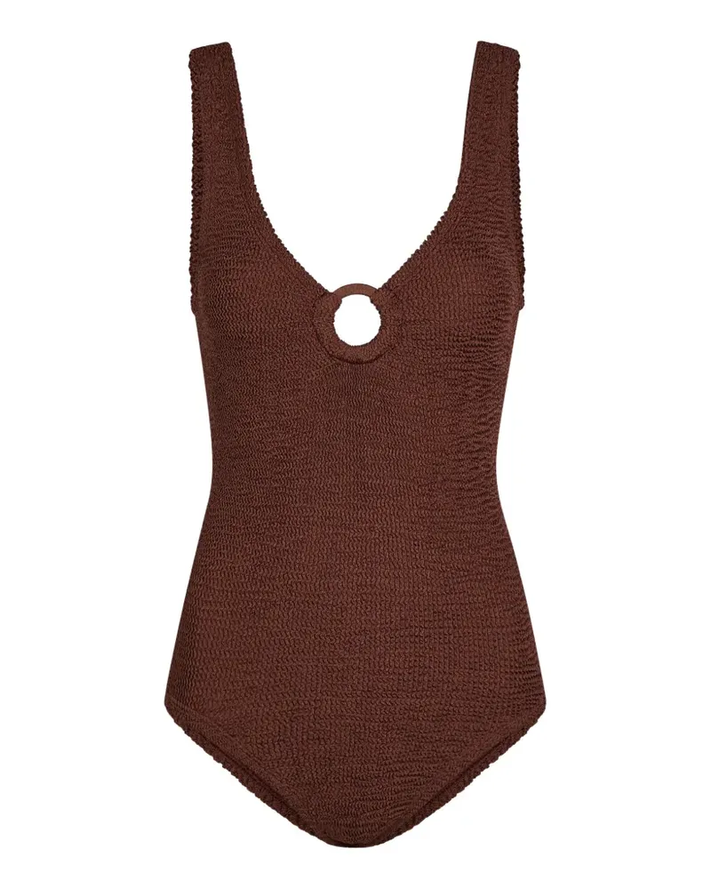 Hunza G Celine ring-detail swimsuit - Braun Braun