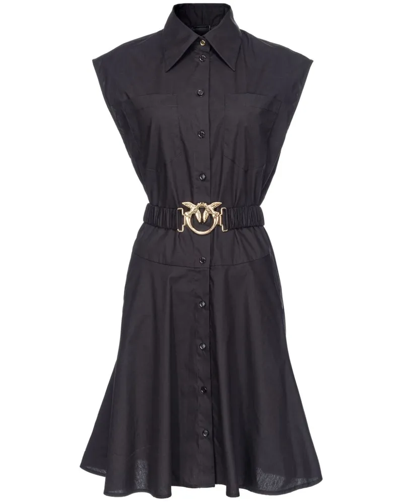 Pinko Hemdkleid mit "Love Birds"-Schnalle - Schwarz Schwarz