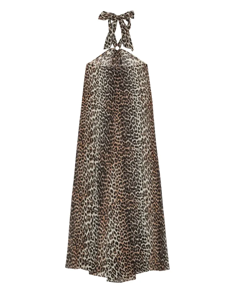 Ganni Kleid mit Leoparden-Print - Nude Nude