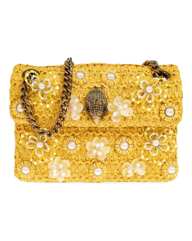 Kurt Geiger mini Kensington floral-embellished shoulder bag - Gelb Gelb