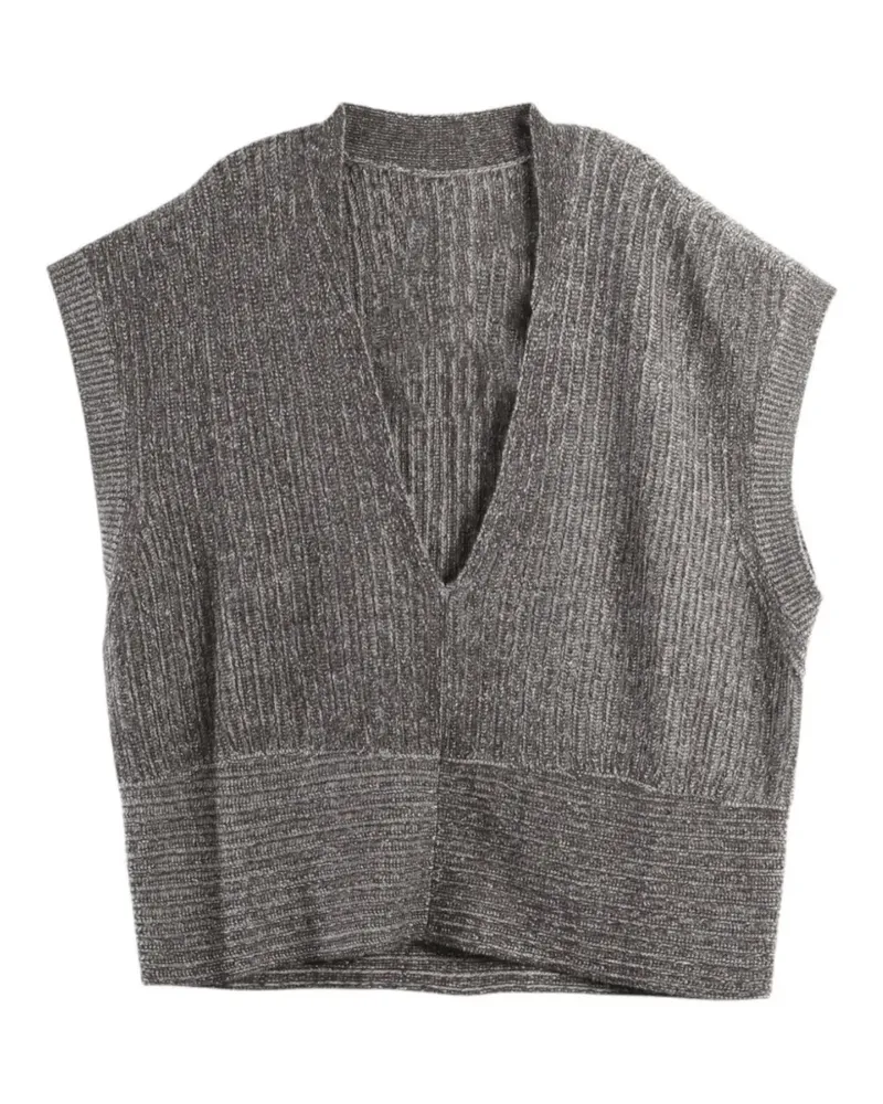 Ziggy Chen Gerippter Pullunder - Grau Grau