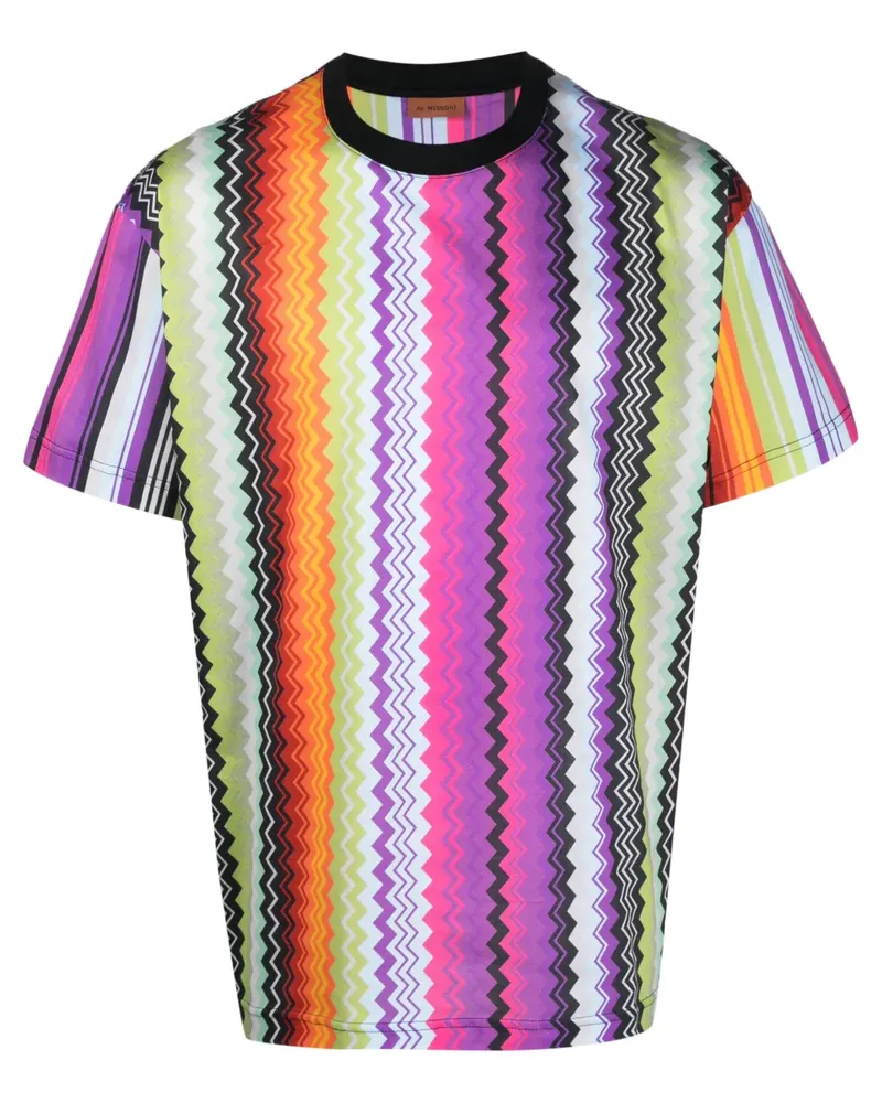 Missoni T-Shirt mit Zickzackmuster - Schwarz Schwarz
