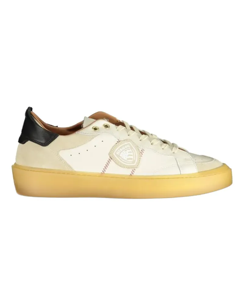 Blauer logo-patch panelled sneakers - Nude Nude