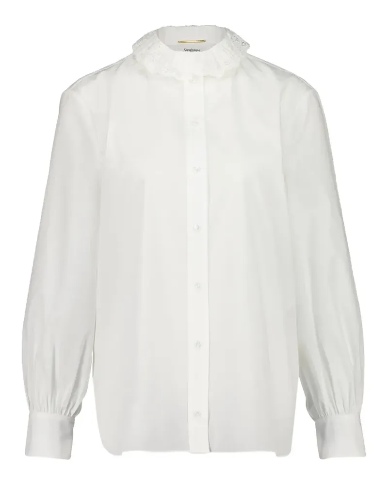 Saint Laurent Hemd mit Spitzenkragen - Weiß Weiß