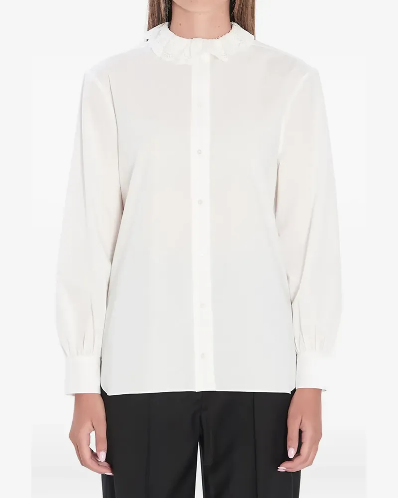 Saint Laurent Hemd mit Spitzenkragen - Weiß Weiß