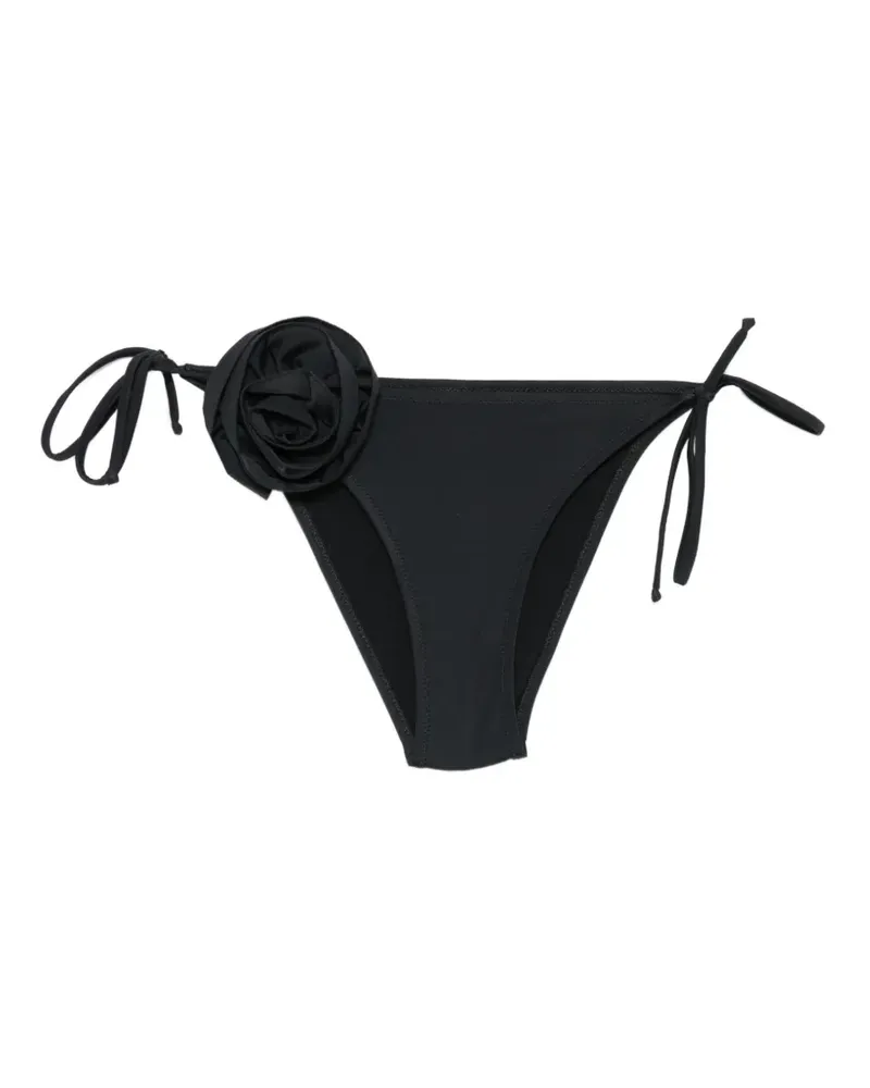 Moschino floral-applique side-tie bikini bottoms - Schwarz Schwarz