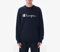 Pullover mit Logo-Stickerei - Blau