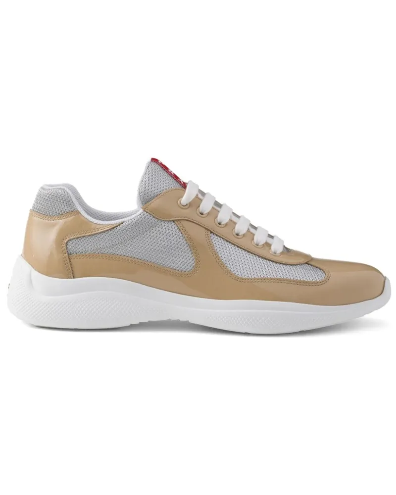 Prada America's Cup Sneakers mit Logo-Patch - Nude Nude
