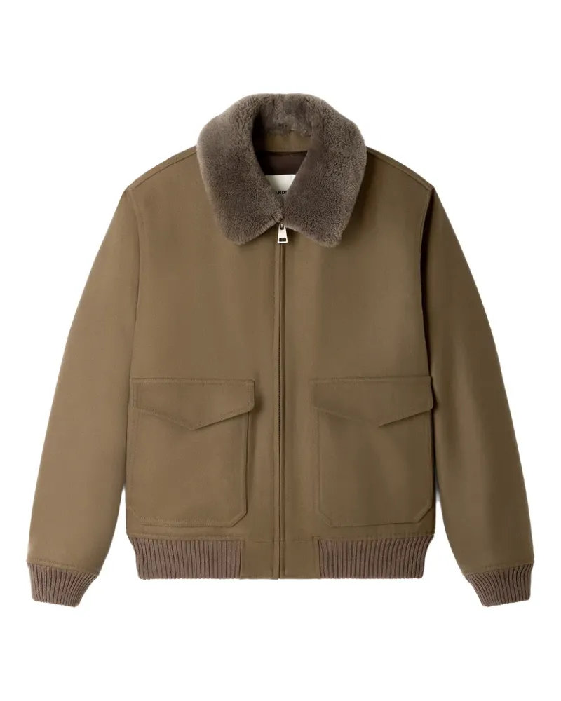 Sandro Bomberjacke mit Shearling-Kragen - Grün Grün