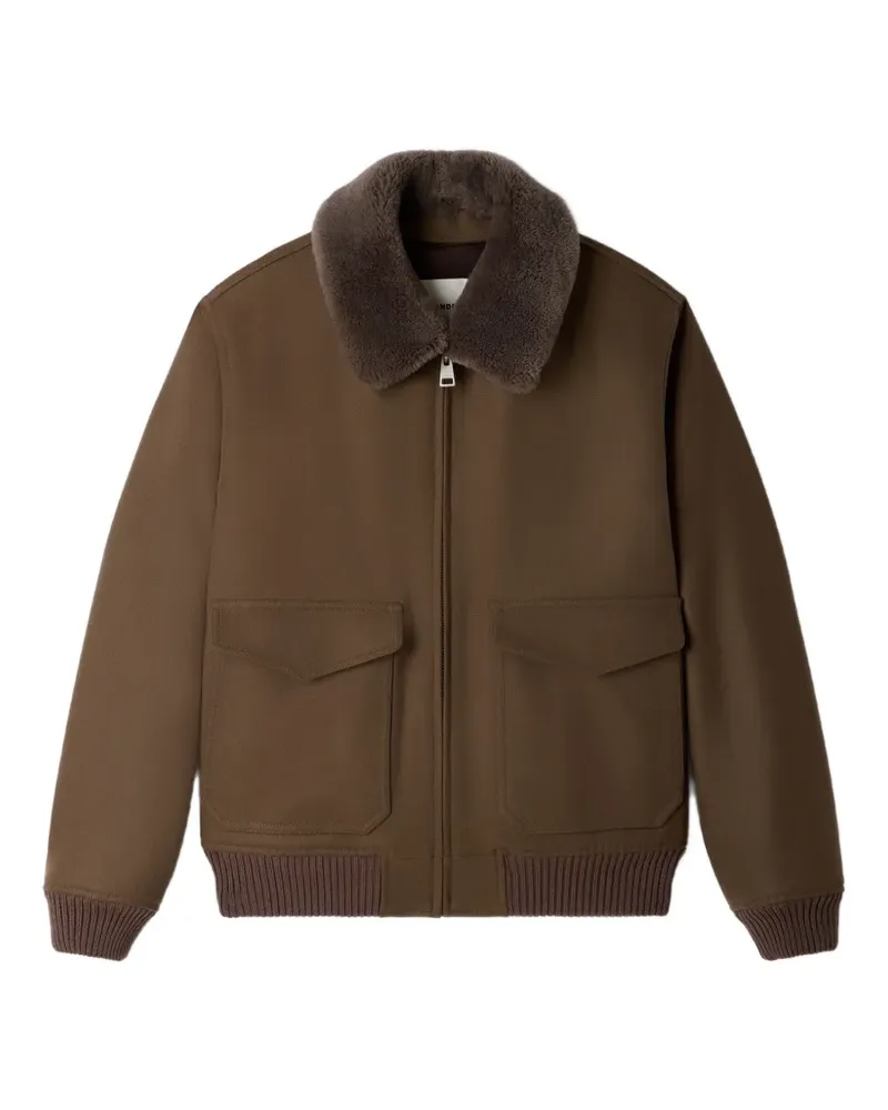 Sandro Bomberjacke mit Shearling-Kragen - Grün Grün