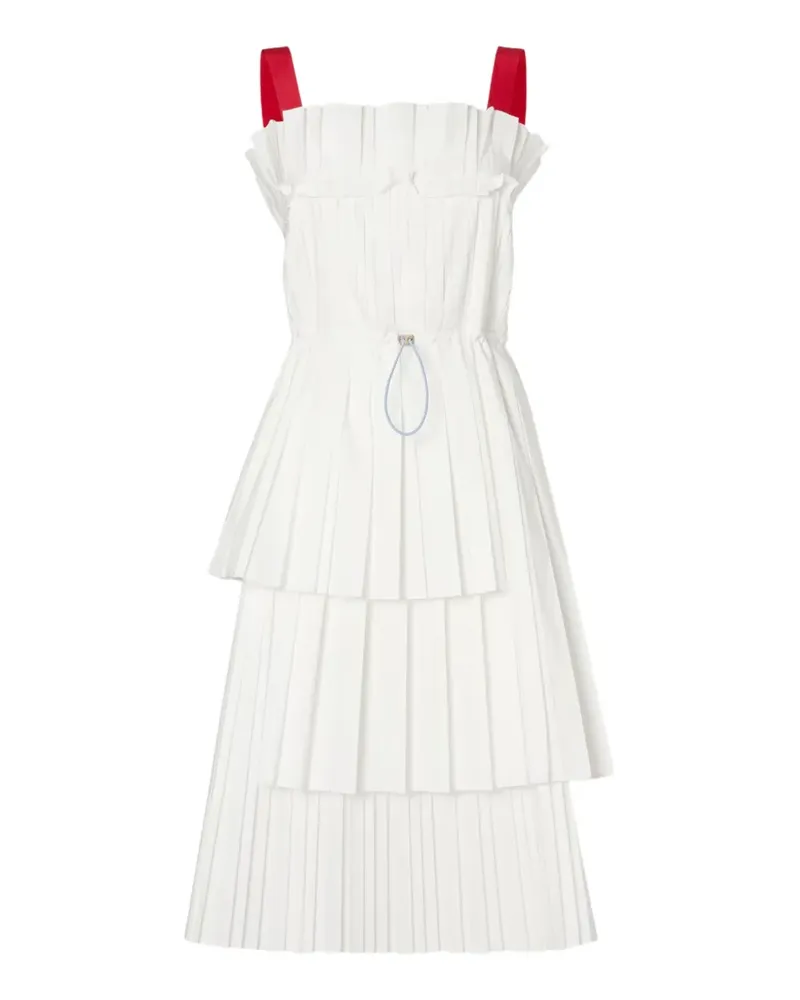 Fendi ruffled pleated midi dress - Weiß Weiß