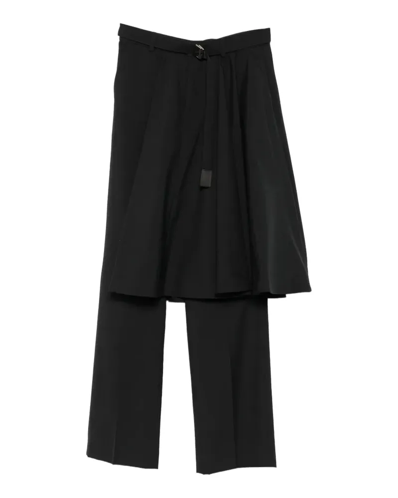 Sacai Hose mit Falten - Schwarz Schwarz