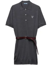 Prada Poloshirtkleid aus Seide Grau