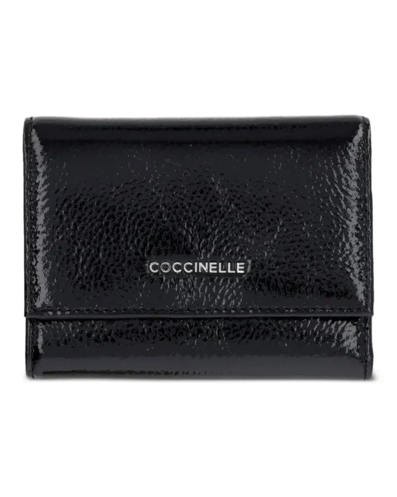 Coccinelle Portemonnaie mit Knitteroptik - Schwarz Schwarz