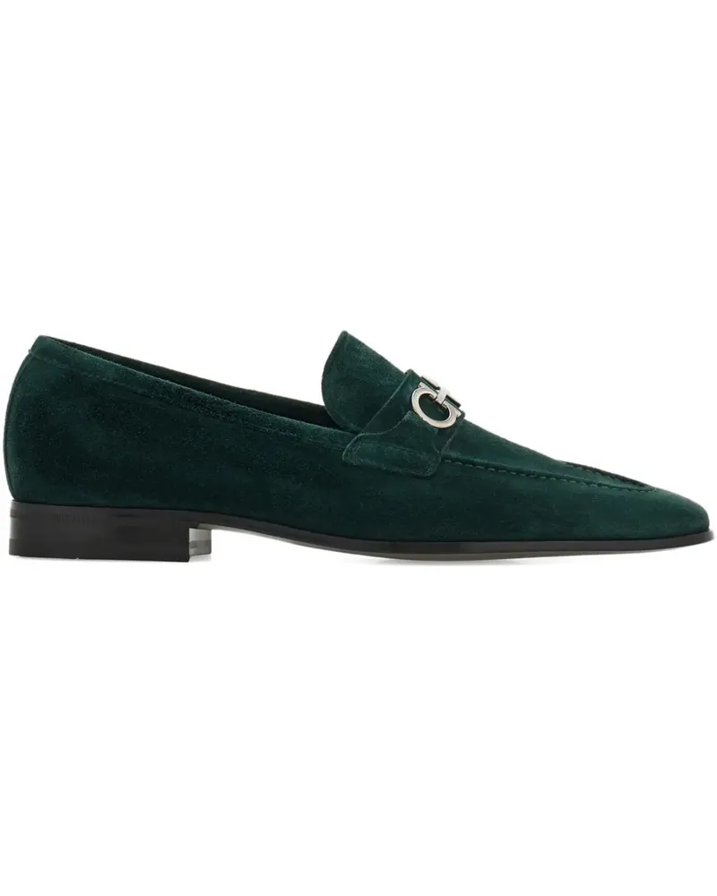 Ferragamo Gancini Loafer aus Wildleder - Grün Grün