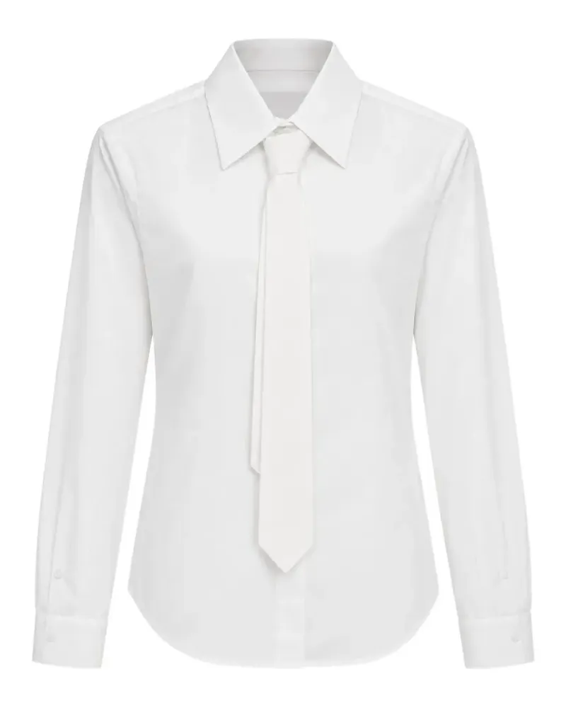 JUUN.J tie-detail long-sleeve shirt - Weiß Weiß