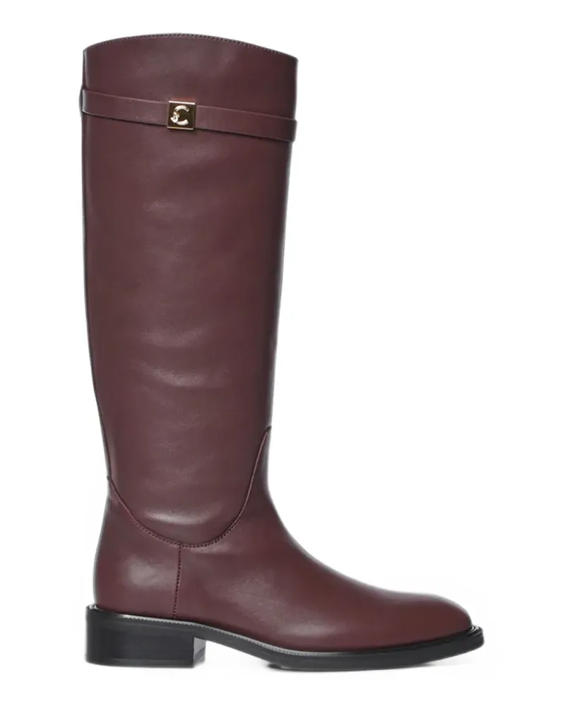 Coccinelle Pansy logo-plaque buckled boots - Rot Rot